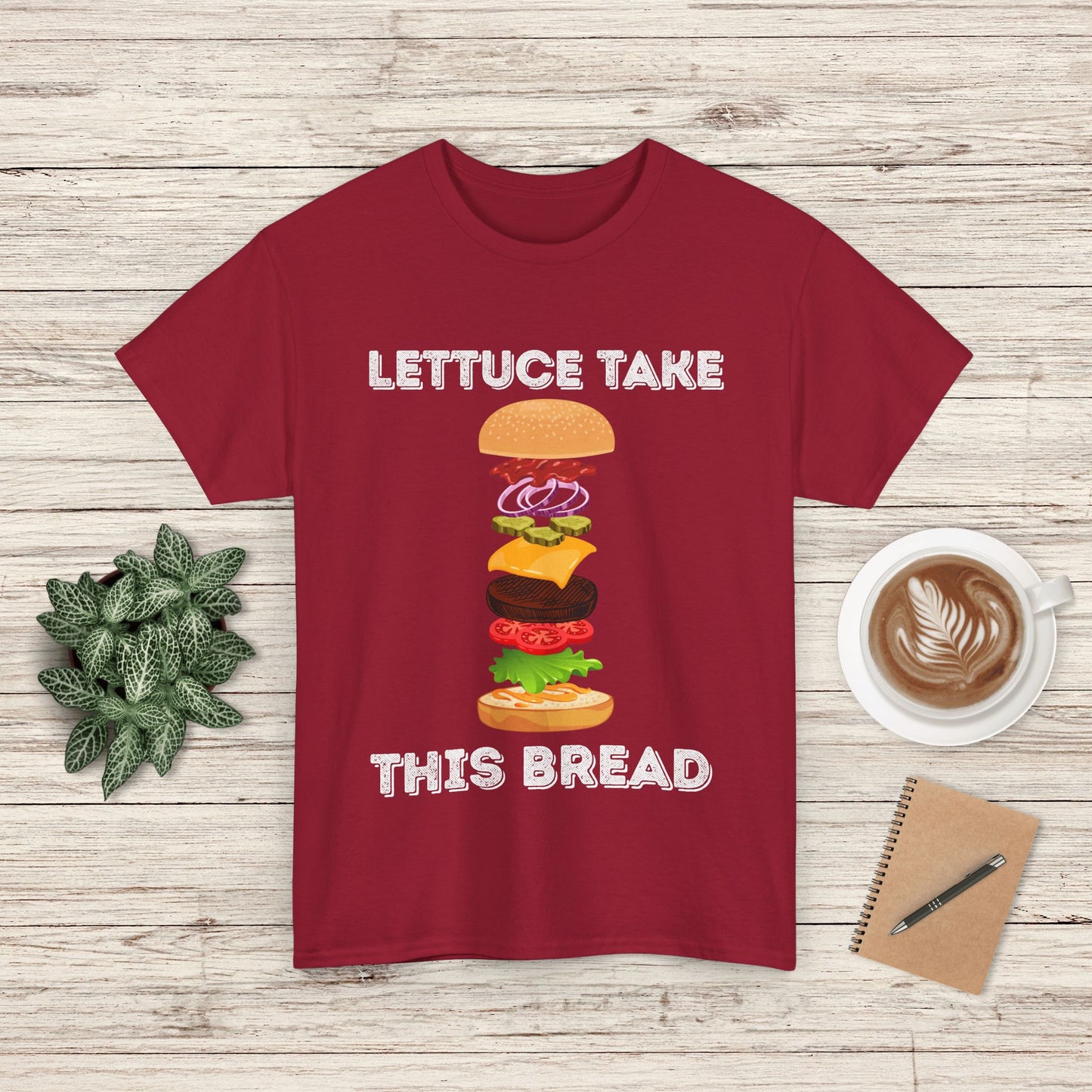 Funny Jesus Unisex Heavy Cotton Tee - Lettuce Take This Bread Graphic, Casual Wear, Food Lover Gift, Summer Vibes, Kitchen Humor