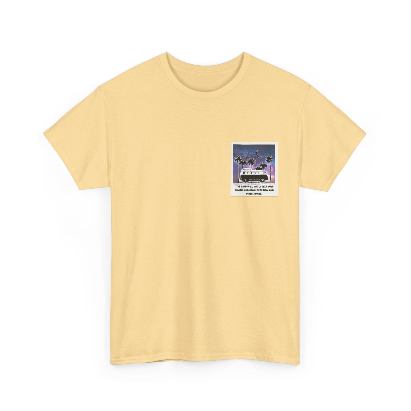 Retro Van Graphic Psalm 121:8 Tee, Vintage Style T-Shirt, Unisex Cotton Top, 80s Aesthetic Shirt, Casual Wear for Summer