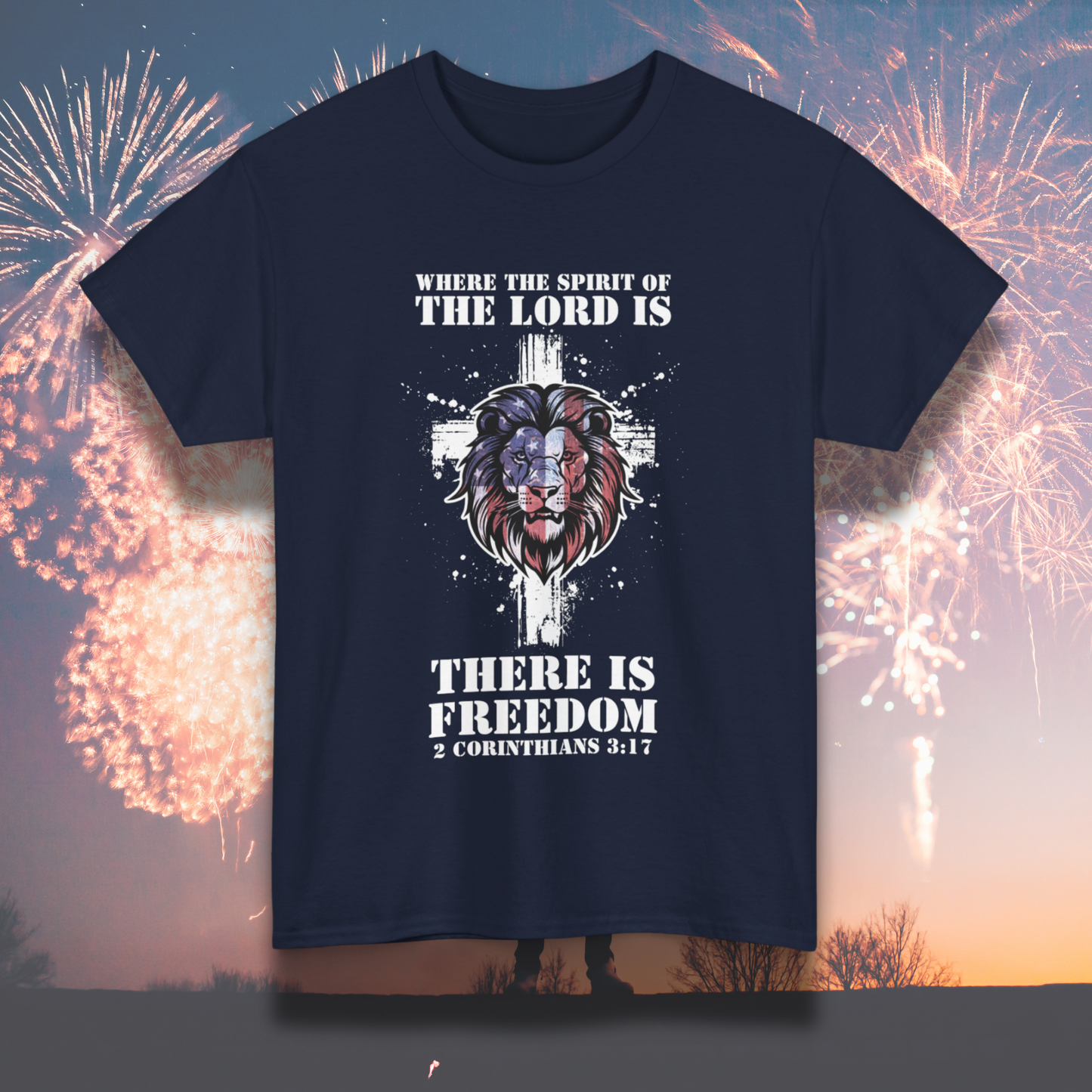 2 Corinthians 3:17 4th of July Tee - Spiritual Freedom T-Shirt, Inspirational Christian Apparel, Faith-Based Fashion, Bible Verse, Patriotic Gift, Positive Vibes