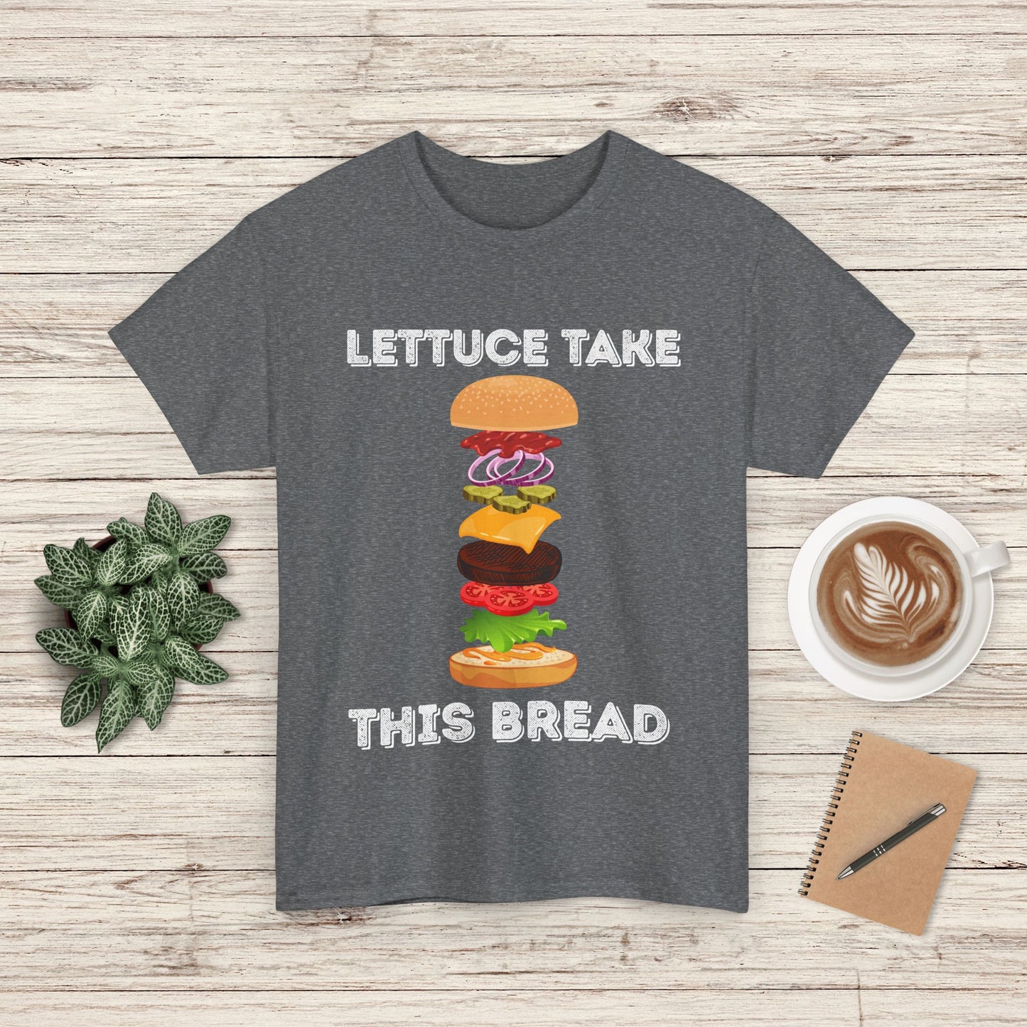 Funny Jesus Unisex Heavy Cotton Tee - Lettuce Take This Bread Graphic, Casual Wear, Food Lover Gift, Summer Vibes, Kitchen Humor