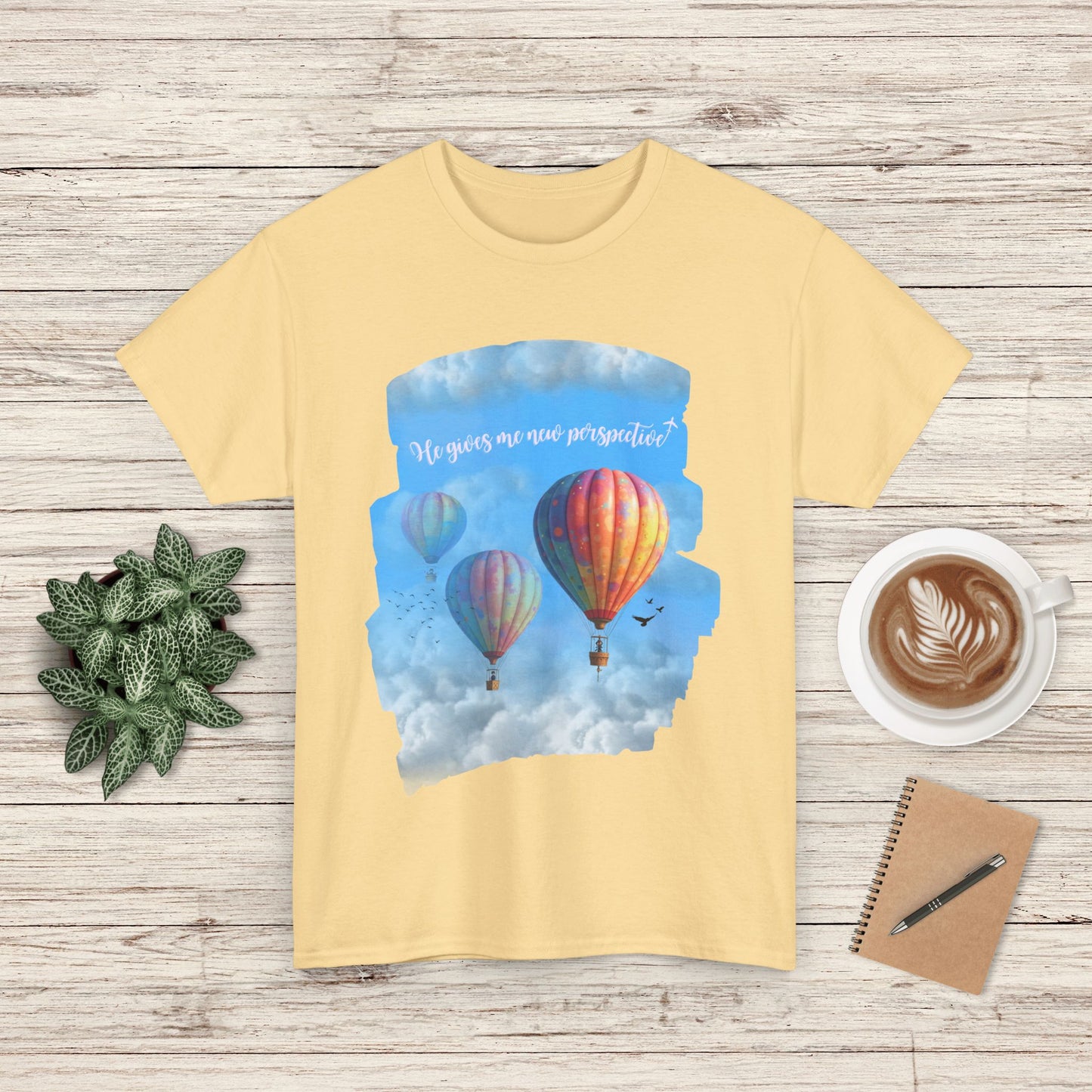 Inspirational Jesus Hot Air Balloon Tee, Adventure Shirt, Dreamer Cotton Tee, Motivational Gift, Travel Lover’s Apparel, Unisex Casual Wear