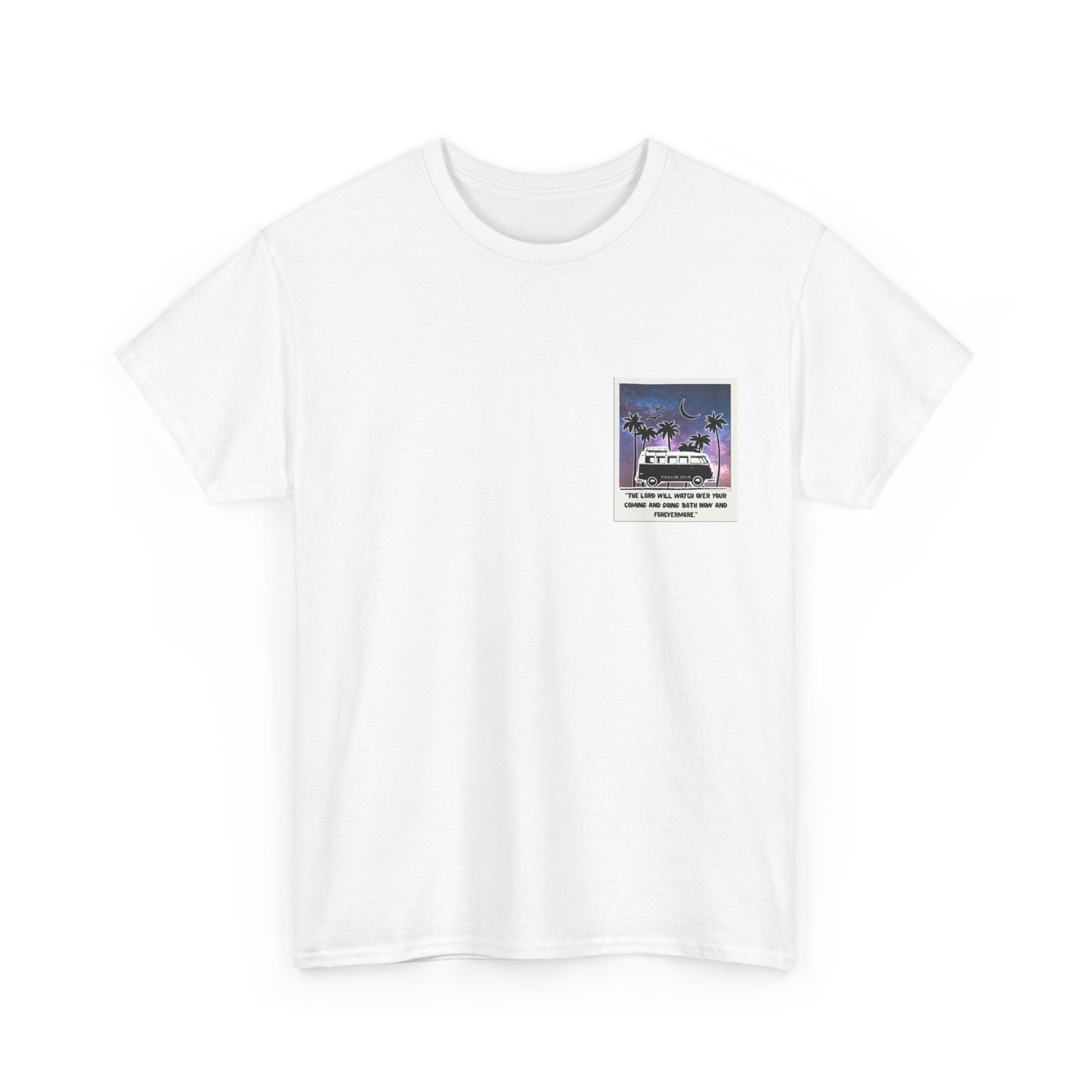 Retro Van Graphic Psalm 121:8 Tee, Vintage Style T-Shirt, Unisex Cotton Top, 80s Aesthetic Shirt, Casual Wear for Summer