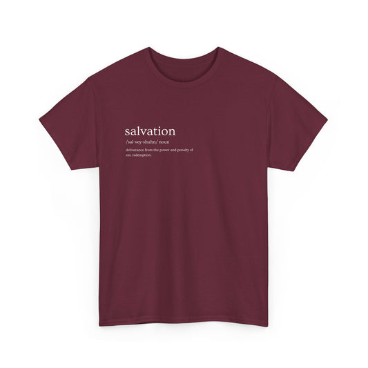 Salvation Dictionary Definition Aesthetic Unisex Heavy Cotton Tee, Inspirational T-Shirt, Motivational Gift, Streetwear, Casual Wear, Soft Cotton Top