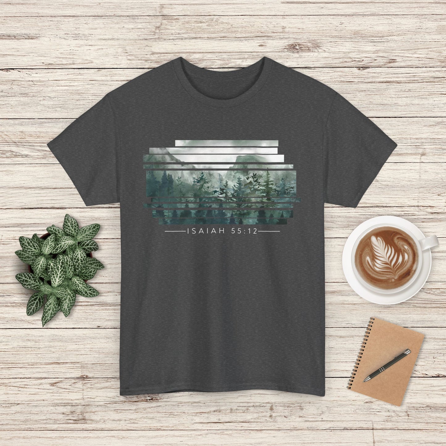 Mountain Forest Tee | Isaiah 55:12 Unisex Heavy Cotton T-Shirt