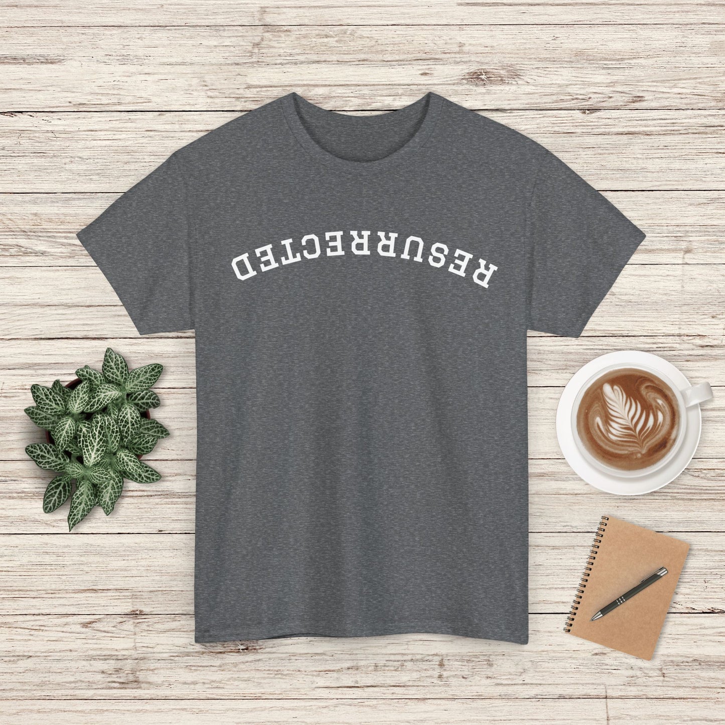 Resurrected Upside-Down Writing Tee, Unisex T-Shirt for Casual Wear, Perfect Gift for Birthdays and Holidays, Everyday Comfort