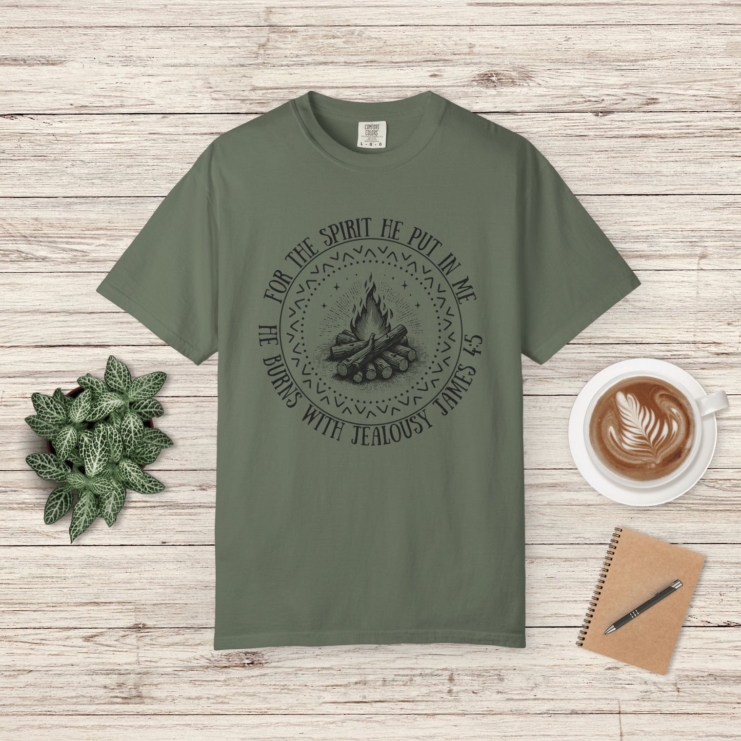 Campfire James 4:5 Comfort Colors T-shirt, Christian faith shirt, gift for men and women, casual wear, summer outfit, spiritual clothing