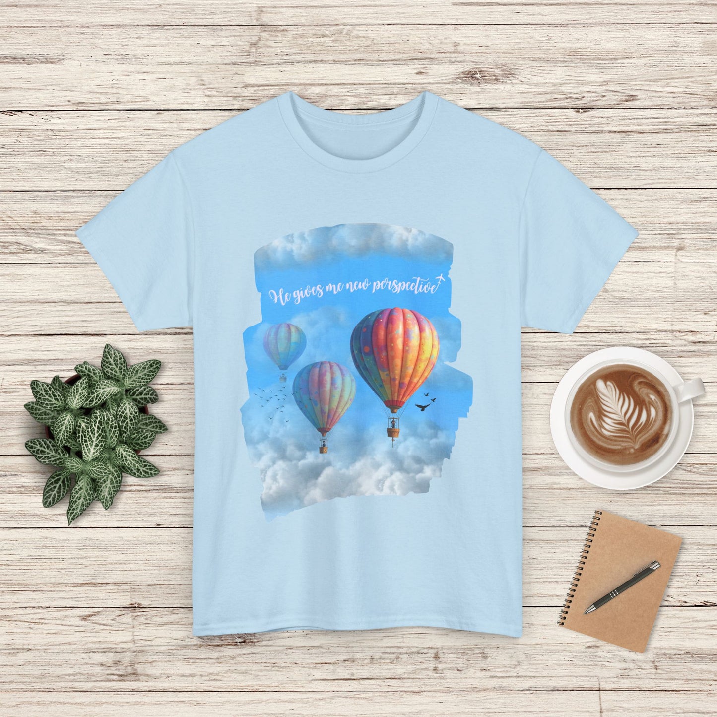Inspirational Jesus Hot Air Balloon Tee, Adventure Shirt, Dreamer Cotton Tee, Motivational Gift, Travel Lover’s Apparel, Unisex Casual Wear