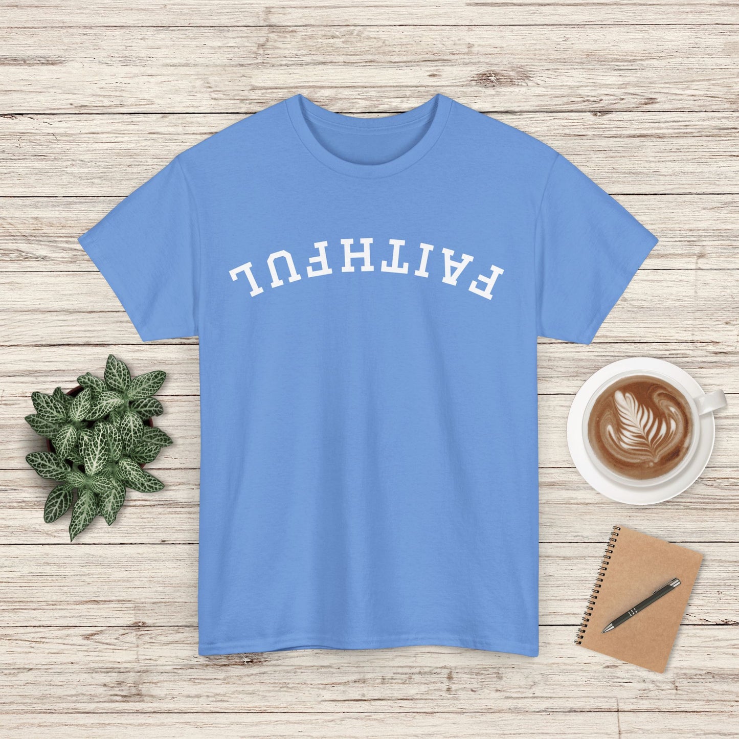 Faithful Upside-Down Writing Tee | Perfect for Casual Outings, Inspirational Gifts, Everyday Wear, Spiritual Events, Relaxed Vibe