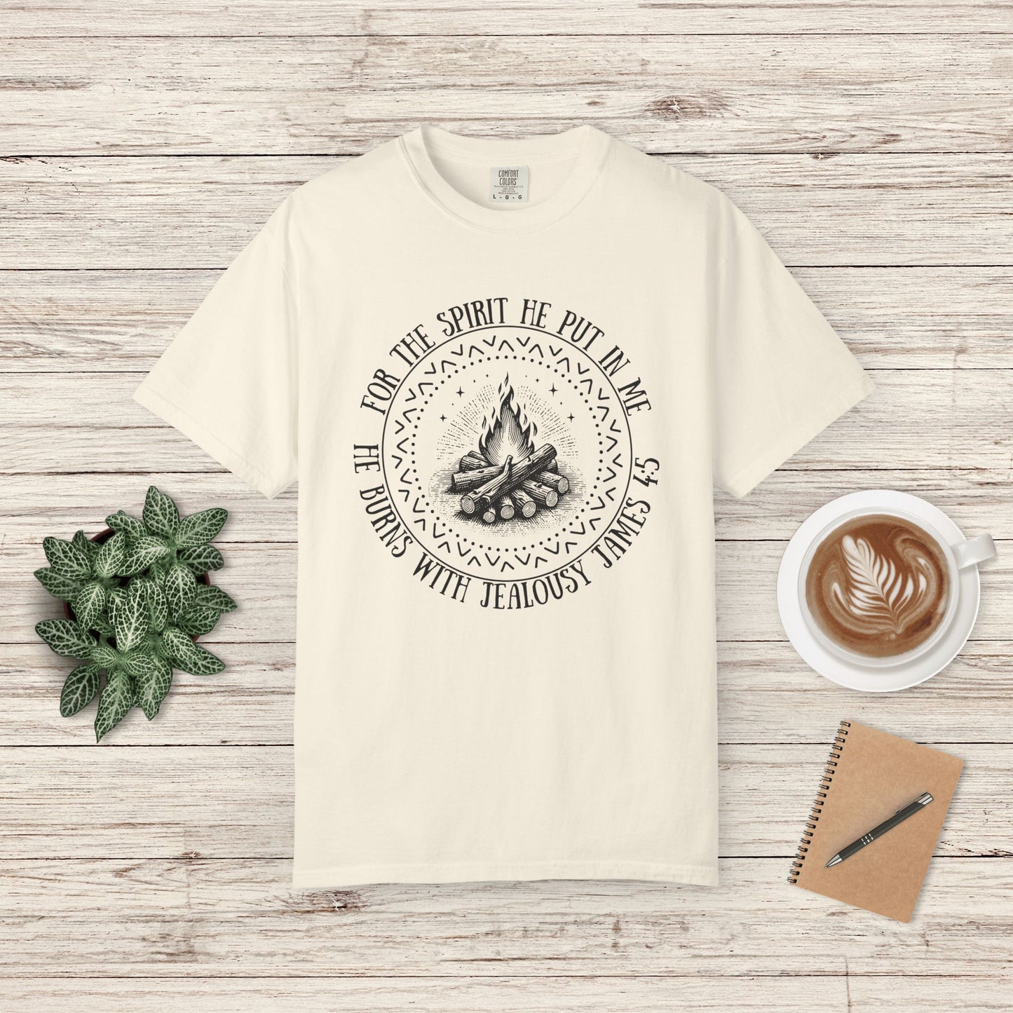 Campfire James 4:5 Comfort Colors T-shirt, Christian faith shirt, gift for men and women, casual wear, summer outfit, spiritual clothing