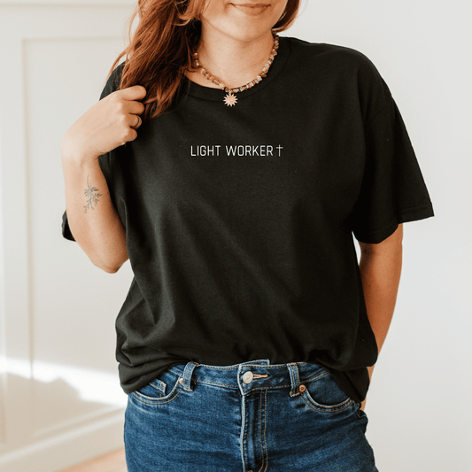 Light Worker Unisex Heavy Cotton Tee - Empowering Spiritual Fashion