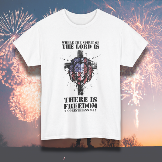 2 Corinthians 3:17 4th of July Tee - Spiritual Freedom T-Shirt, Inspirational Christian Apparel, Faith-Based Fashion, Bible Verse, Patriotic Gift, Positive Vibes