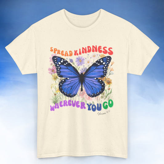 Spread Kindness Butterfly Ephesians 4:32 Tee, Unisex Cotton T-Shirt