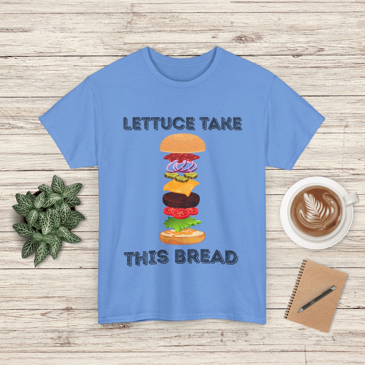 Funny Jesus Unisex Heavy Cotton Tee - Lettuce Take This Bread Graphic, Casual Wear, Food Lover Gift, Summer Vibes, Kitchen Humor