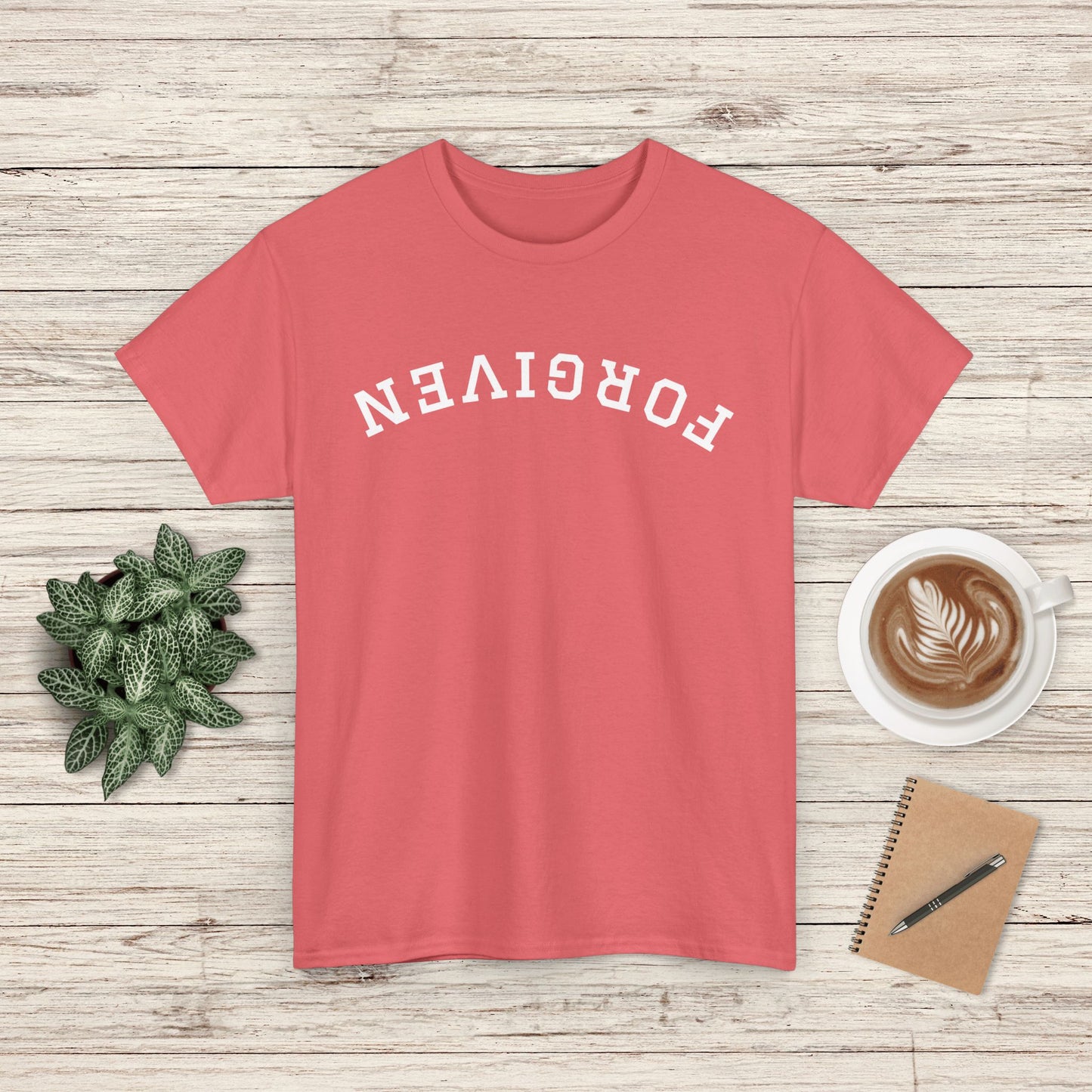 Forgiven Upside-Down Writing Tee - Casual Wear, Gifts for Friends, Relaxed Fit, Summer Style, Everyday Comfort