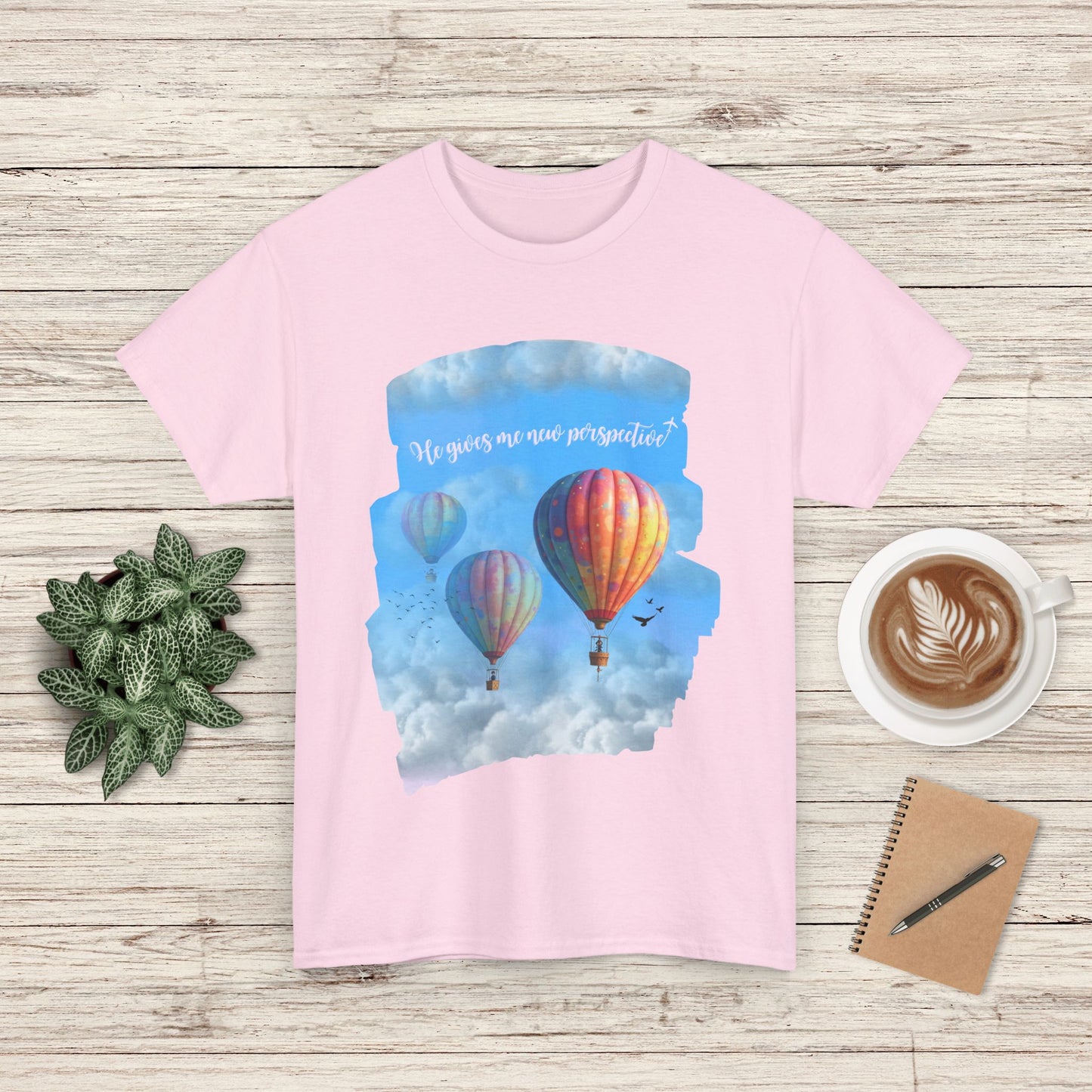 Inspirational Jesus Hot Air Balloon Tee, Adventure Shirt, Dreamer Cotton Tee, Motivational Gift, Travel Lover’s Apparel, Unisex Casual Wear
