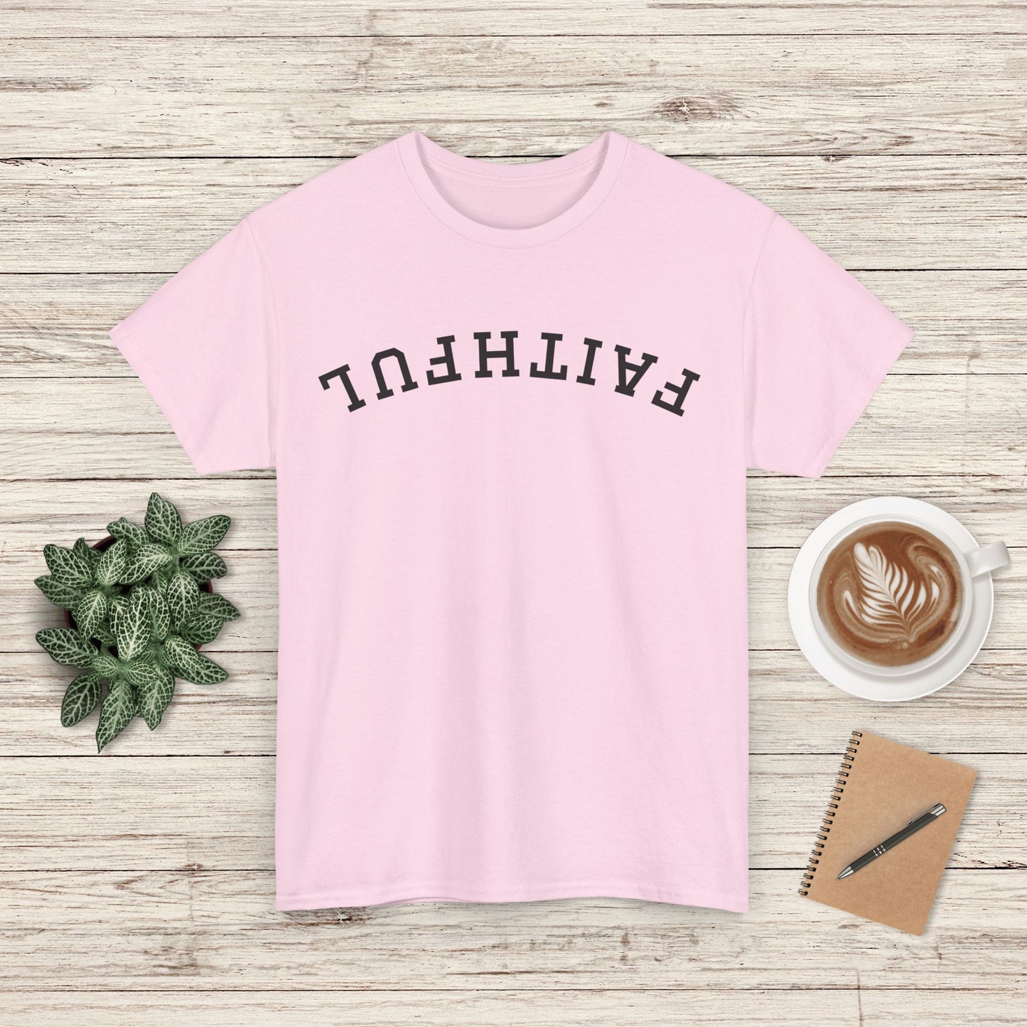 Faithful Upside-Down Writing Tee | Perfect for Casual Outings, Inspirational Gifts, Everyday Wear, Spiritual Events, Relaxed Vibe