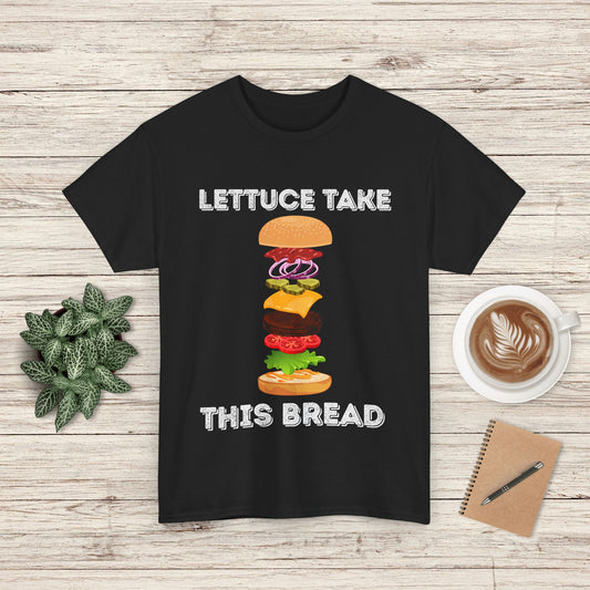 Funny Jesus Unisex Heavy Cotton Tee - Lettuce Take This Bread Graphic, Casual Wear, Food Lover Gift, Summer Vibes, Kitchen Humor