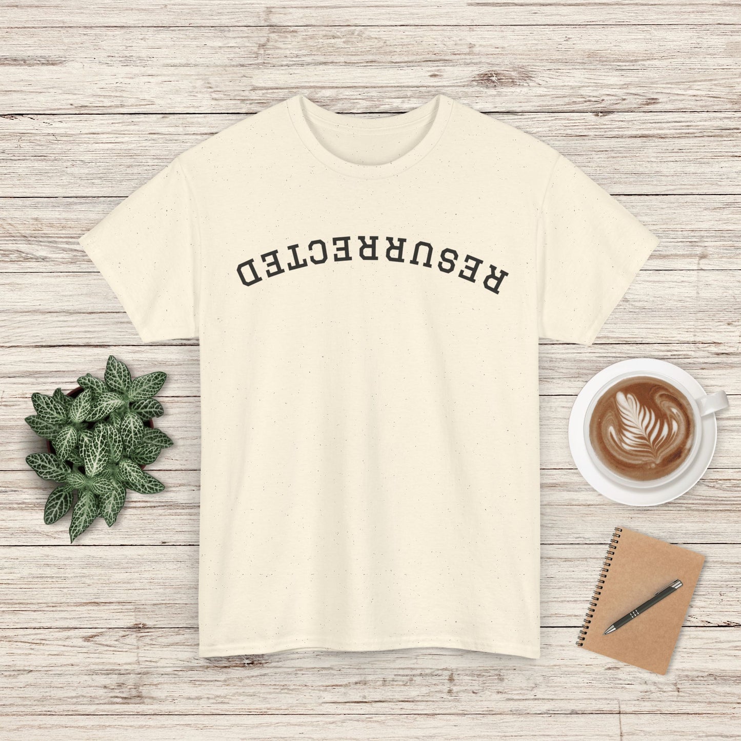 Resurrected Upside-Down Writing Tee, Unisex T-Shirt for Casual Wear, Perfect Gift for Birthdays and Holidays, Everyday Comfort
