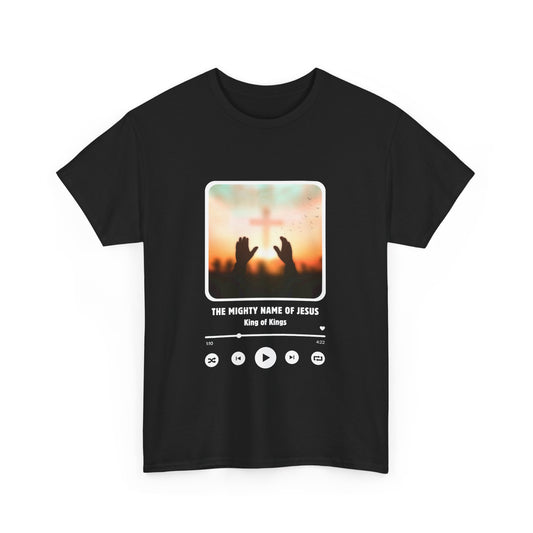 The Mighty Name of Jesus Music App Screenshot Unisex Tee | Christian Apparel, Worship Shirt, Religious Gift, Spiritual Wear, Inspirational Clothing