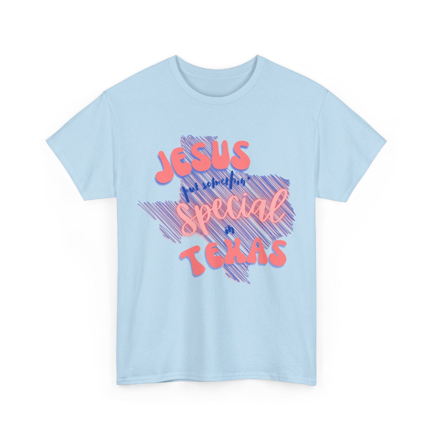 Jesus Put Somethin' Special in Texas Graphic Tee, Faith T-Shirt, Christian Gift, Cute Casual Wear, Texas Pride Apparel