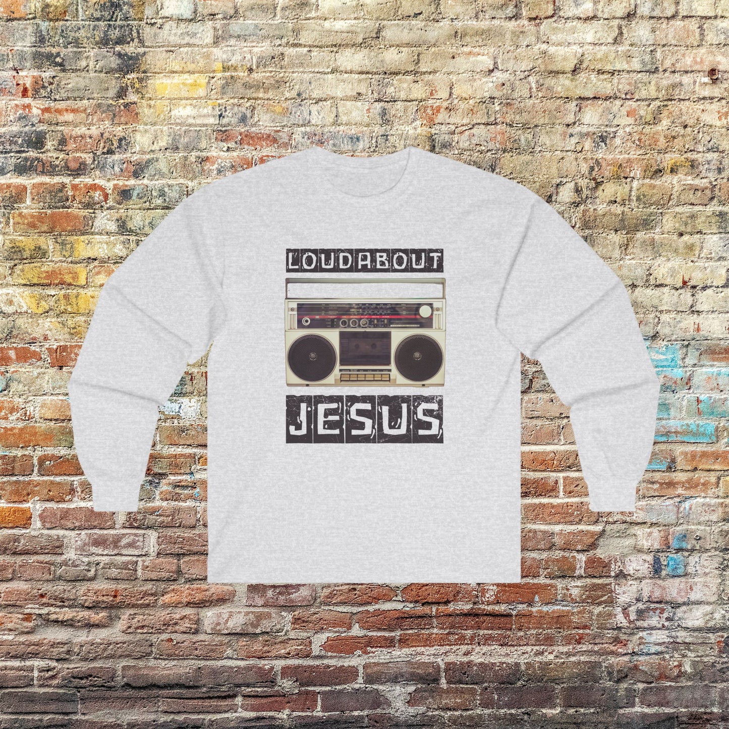 Loud About Jesus Unisex Heavy Cotton Long Sleeve Tee, Christian Shirt, Faith Tee, Religious Gift, Gospel Apparel, Church Outing Wear