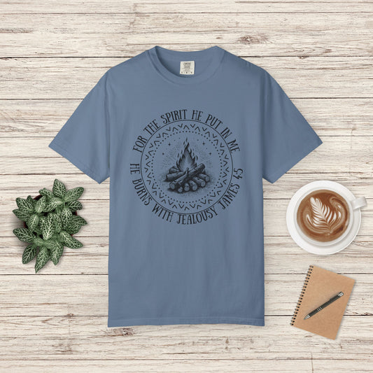 Campfire James 4:5 Comfort Colors T-shirt, Christian faith shirt, gift for men and women, casual wear, summer outfit, spiritual clothing
